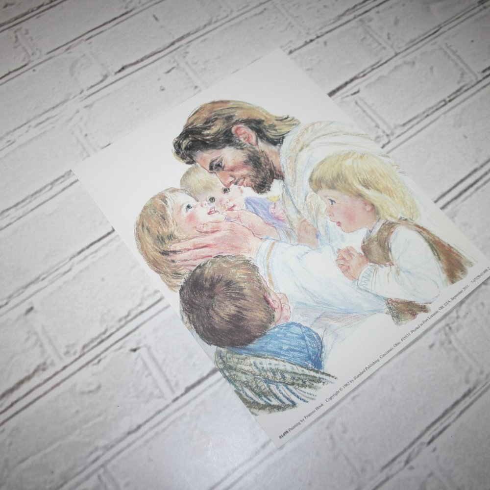 🕊️ “Jesus and the Children” · Frances Hook · 1962 Print 8x10" · Unframed · - Picture 2 of 4